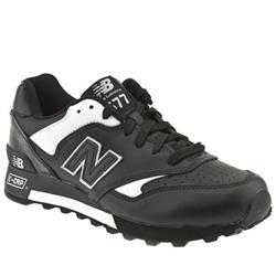 New Balance Male New Balance 577 Leather Upper Fashion Trainers in Black and White, White and Black