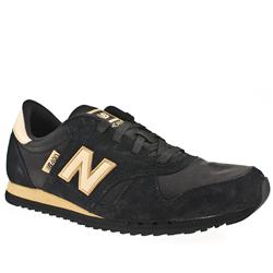New Balance Male New Balance U400 Suede Upper Fashion Trainers in Black and Gold