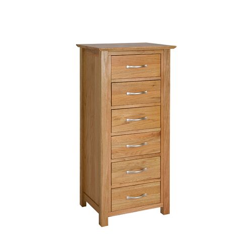 New Devon Oak 6 Drawer Tall Chest