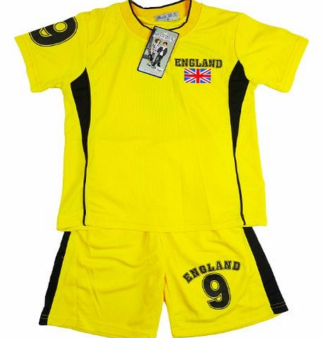 Boys England T-Shirt Top & Shorts Football Kit Set from 2 to 10 Years