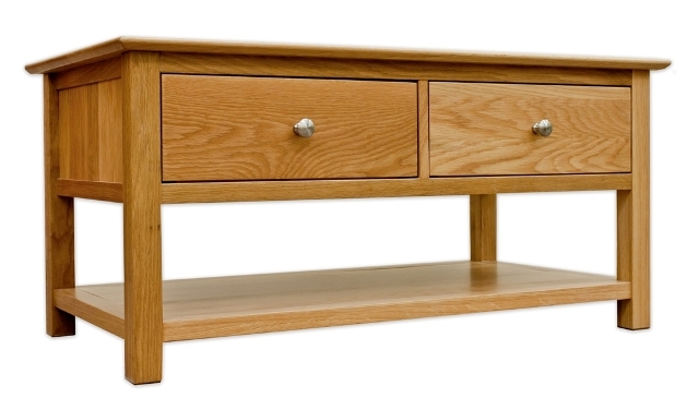 New Forest Solid Oak Coffee Table with Drawers