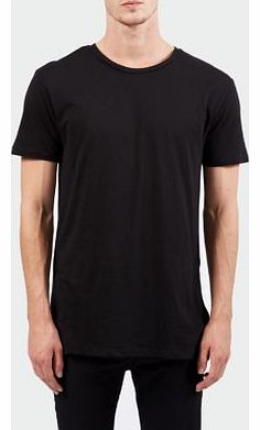 Black Basic Longline Crew Neck T-Shirt 3227921