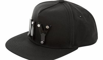 New Look Black Leather Look Baseball Cap 3147730