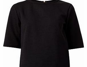 New Look Black Textured Zip Back T-Shirt 3189526