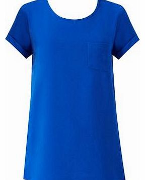 Blue Crepe Pocket Front T-Shirt 3182129