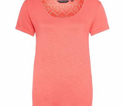 Coral Aztec Lace Back T-Shirt 2979594