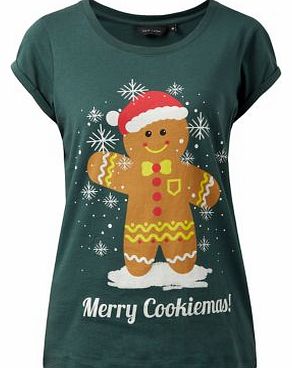 Dark Green Merry Cookiemas Gingerbread T-Shirt