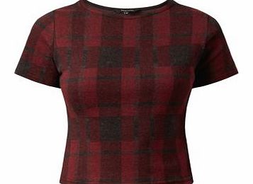 Dark Red Brushed Check T-Shirt 3268431