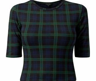 New Look Green Tartan Check Fitted T-Shirt 3281195
