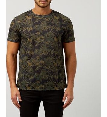 Green Tropical Print T-Shirt 3281785