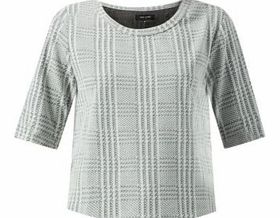 New Look Grey Jacquard Check Boxy T-Shirt 3120840