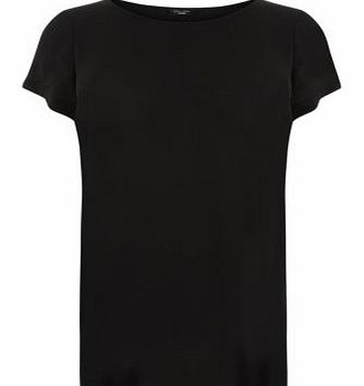 New Look Inspire Black Curved Hem T-Shirt 3259539