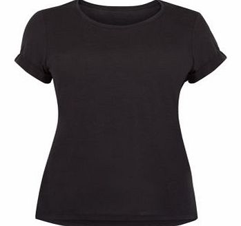 Inspire Black Roll Sleeve T-Shirt 3269872