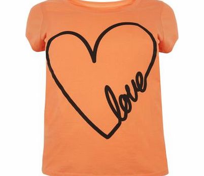 Inspire Orange Love Heart T-Shirt 3207209