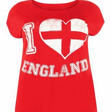 New Look Inspire Red I Heart England T-Shirt 3151693