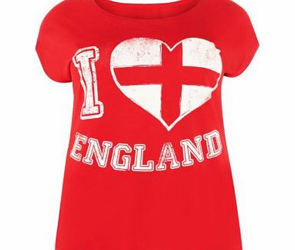 Inspire Red I Heart England T-Shirt 3151695
