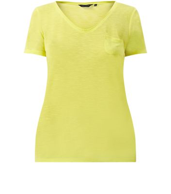 New Look Lime Green Basic Pocket T-Shirt 3194331