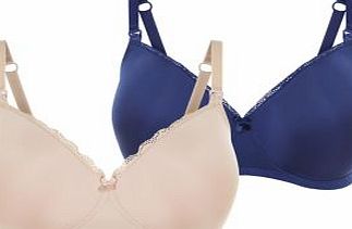 New Look Maternity 2 Pack Nude and Navy Nursing Bras
