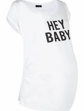 New Look Maternity White Hey Baby T-Shirt 3314508