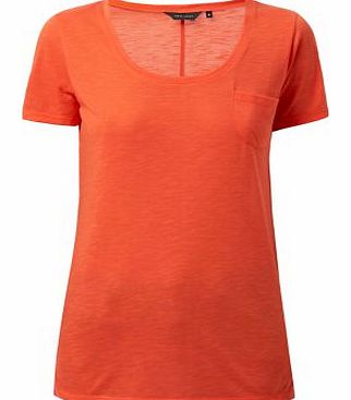 Orange Seam Back Pocket Front T-Shirt 3268843