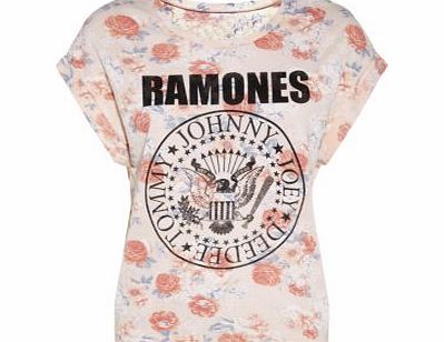 Pink Floral Ramones T-Shirt 3054825