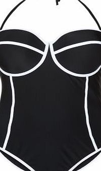 New Look Plus Size Black Contrast Trim Swimsuit 3493657