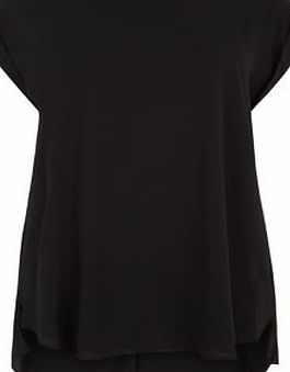 Plus Size Black Side Split T-Shirt 3420082