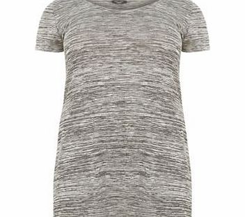 Plus Size Grey Space Dye Split Side T-Shirt