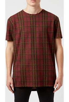 New Look Red Check Longline T-Shirt 3215872