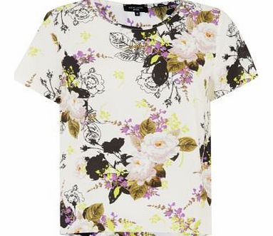 Tall White Floral Print T-Shirt 3153369