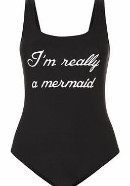 New Look Teens Black Really A Mermaid Swimsuit 3266397