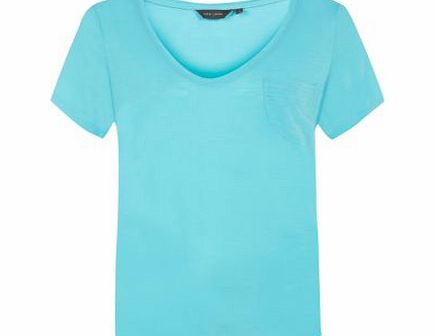 New Look Turquoise Basic Pocket T-Shirt 3092407