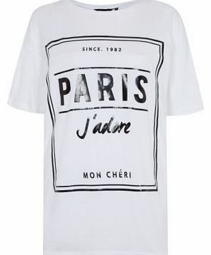 White Paris J'adore Boyfriend T-Shirt 3239483