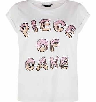 New Look White Piece Of Cake T-Shirt 3313227