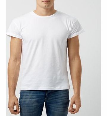White Roll Sleeve T-shirt 3143460