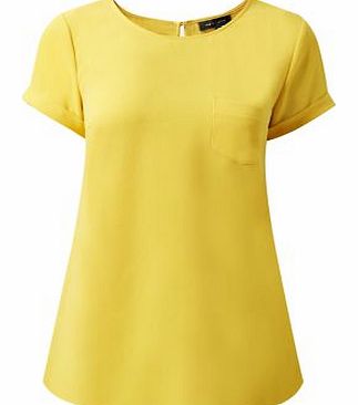 Yellow Crepe Longline T-Shirt 3267404
