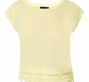 Yellow Crochet Hem T-Shirt 3144877