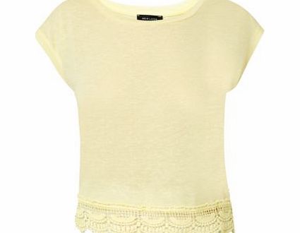 Yellow Crochet Hem T-Shirt 3144881