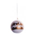 New Overseas Traders Hand Painted White Christmas Tree Bauble 2