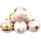 New Overseas Traders White Bauble 3` - pack of 6 assorted