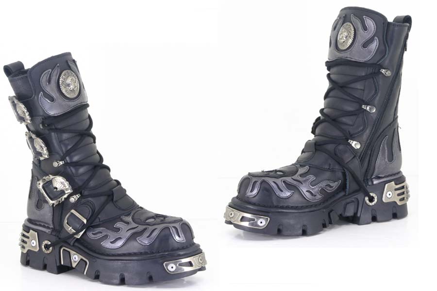 New Rock Boots - 712 - Black / Silver