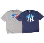New York Yankees NYY Mens Two Pack T-Shirt Navy/Grey Marl