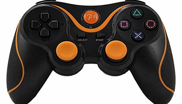 Wireless Bluetooth Gamepad Controller for Sony Playstation 3 PS3 (Black Orange)