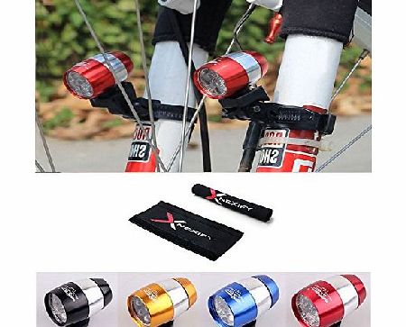 Nexify 6 LED Cycling Bike Bicycle Head Front Flash Light Warning Lamp Safety Waterproof   Bike Chainstay Protector (Red)