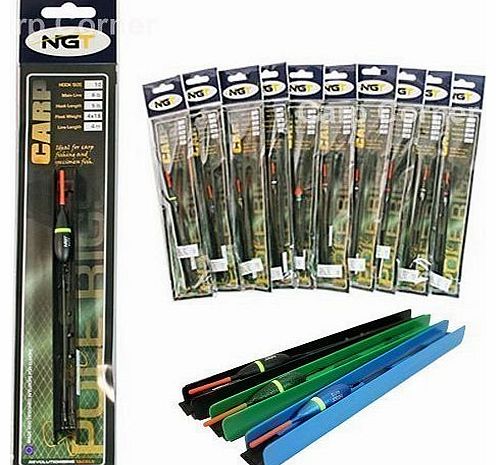 NGT 10 x Pole float Carp Fishing Tackle BARBLESS Ready Rigs Pole Match Fishing