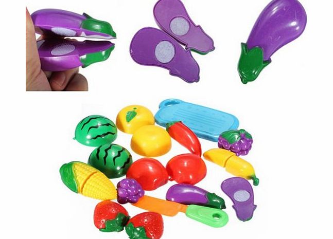10 in 1 Baby Vegetable Fruit Toy Role Play Kitchen Cutting Set