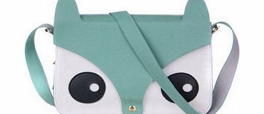 niceEshop Cute Fox Owl Retro Shoulder Messenger Bag Pu Leather Crossbody Satchel Handbag (Green)