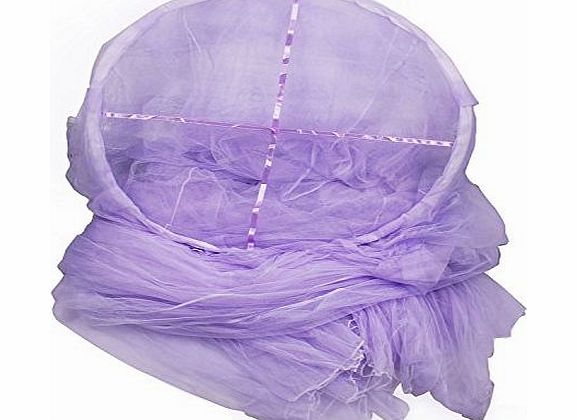 niceEshop (TM) Instant Installtion Double Layer Elegant Round Lace Curtain Dome Bed Canopy Netting Princess Mosquito Net,Purple