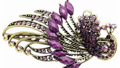 niceEshop (TM) Lovely Vintage Crystal Butterfly Hair Stick Beauty Tools,Purple