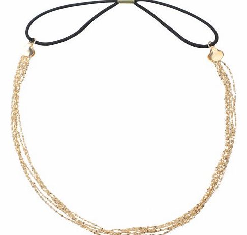 niceEshop (TM) Women Girl Boho Bohemian Sexy Link Chain Tassels Headband,Gold and Black